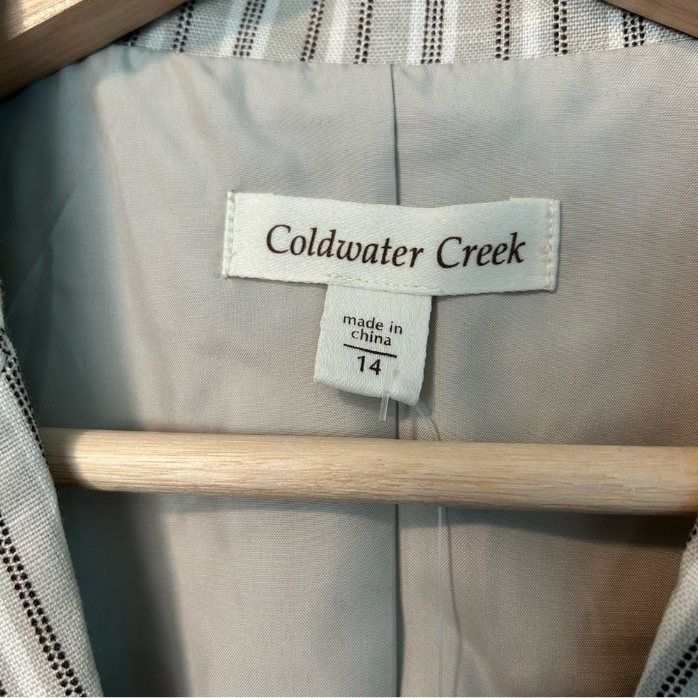 Coldwater Creek Women's Beige Mixed Media Cotton Linen Blazer Size 14 NWT - Picture 4 of 16